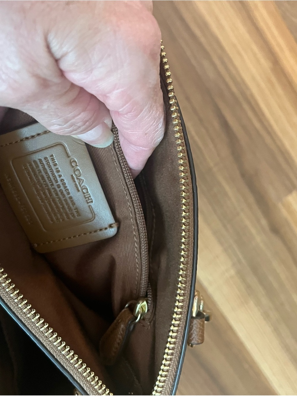 Coach Cognac Pebbled Leather Double Zip Satchel with Matching Wallet - Picture 2 of 4